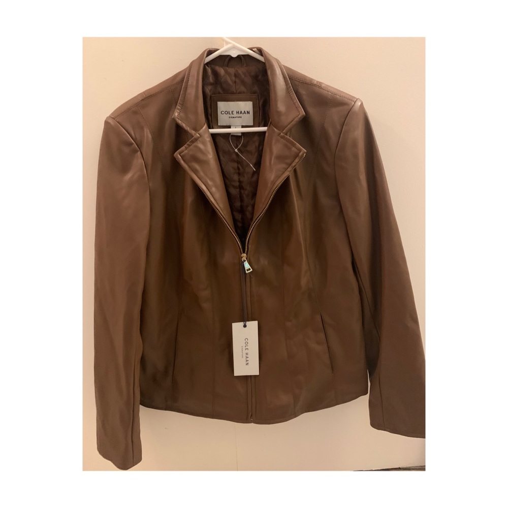 Cole Haan Signature Women’s Leather Jacket - Brown